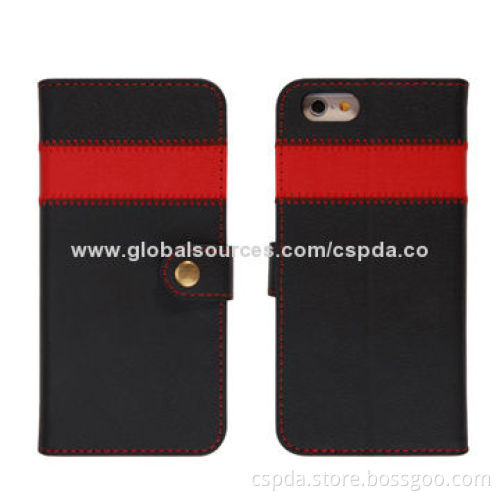 PU Wallet Leather Cases for iPhone 6, Easy to Insert and Remove, OEM/ODM Orders WelcomedNew